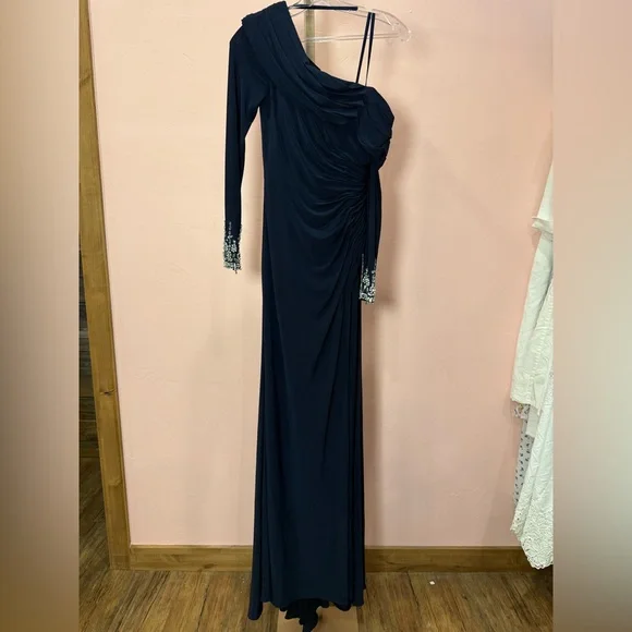 Mac Duggal Navy Blue Evening Gown - 12527 - Picture 4 of 5